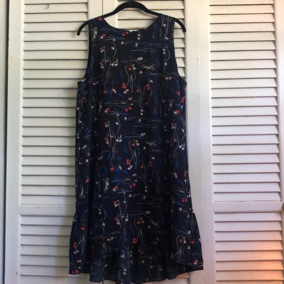 Chelsea28 Dresses & Skirts - Chelsea28 Navy Blue Floral dress with Ruffle